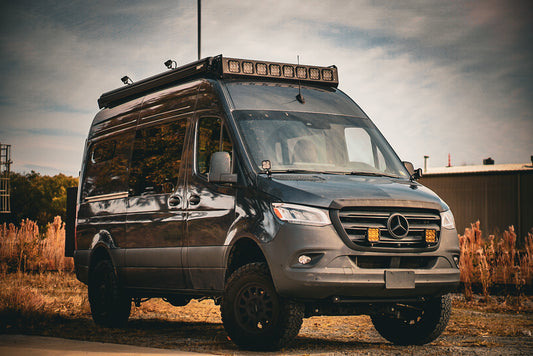 SV144RR Sprinter van roof rack installed on 144 inch wheelbase Mercedes Sprinter
